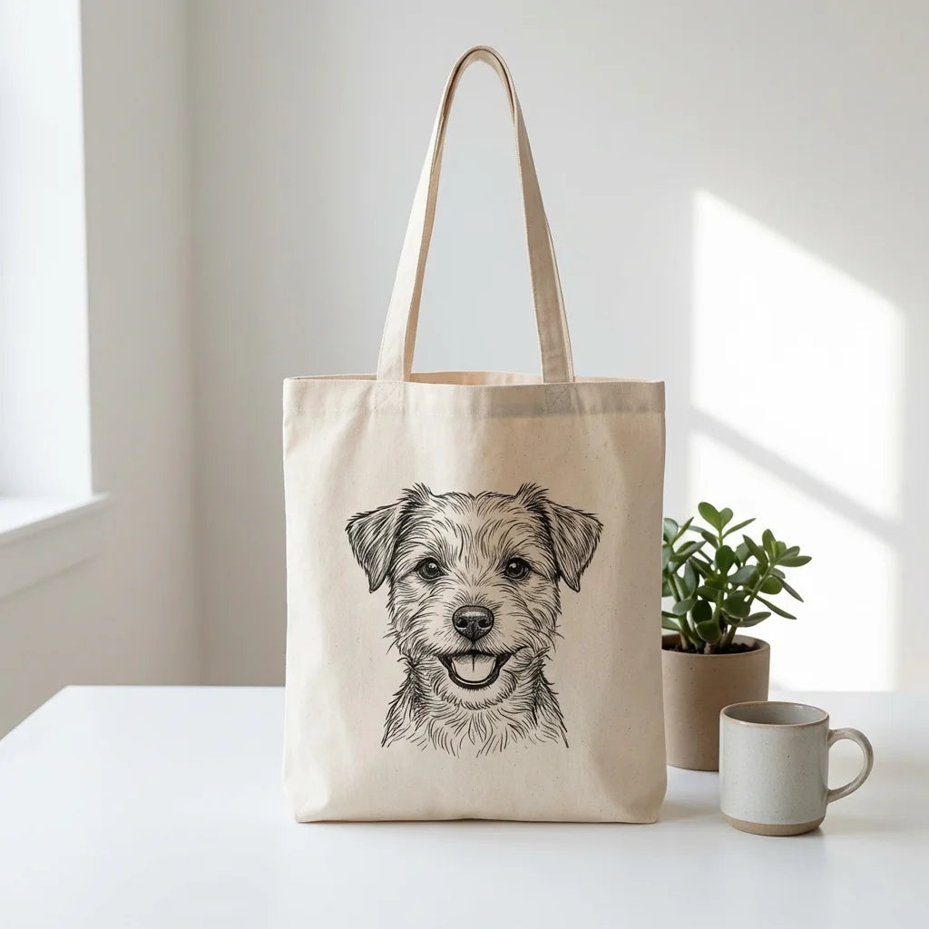 Custom Pet Portrait Tote Bag - PawWorn
